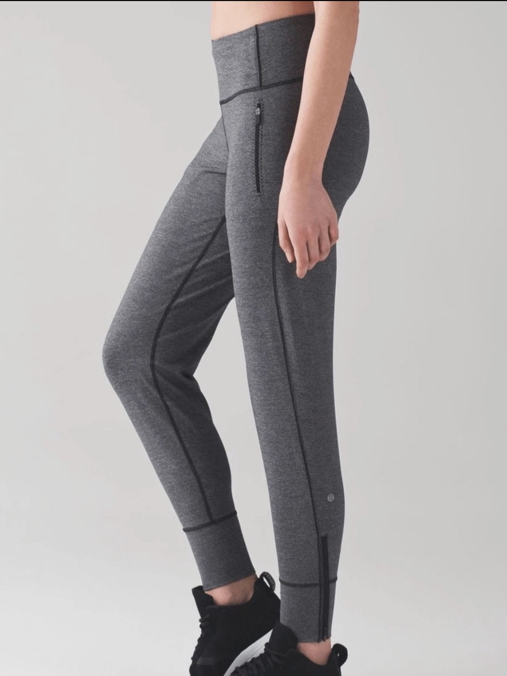 Lululemon Fresh Tracks Pant II Heathered Black Sporty Gym Workout Lounge
